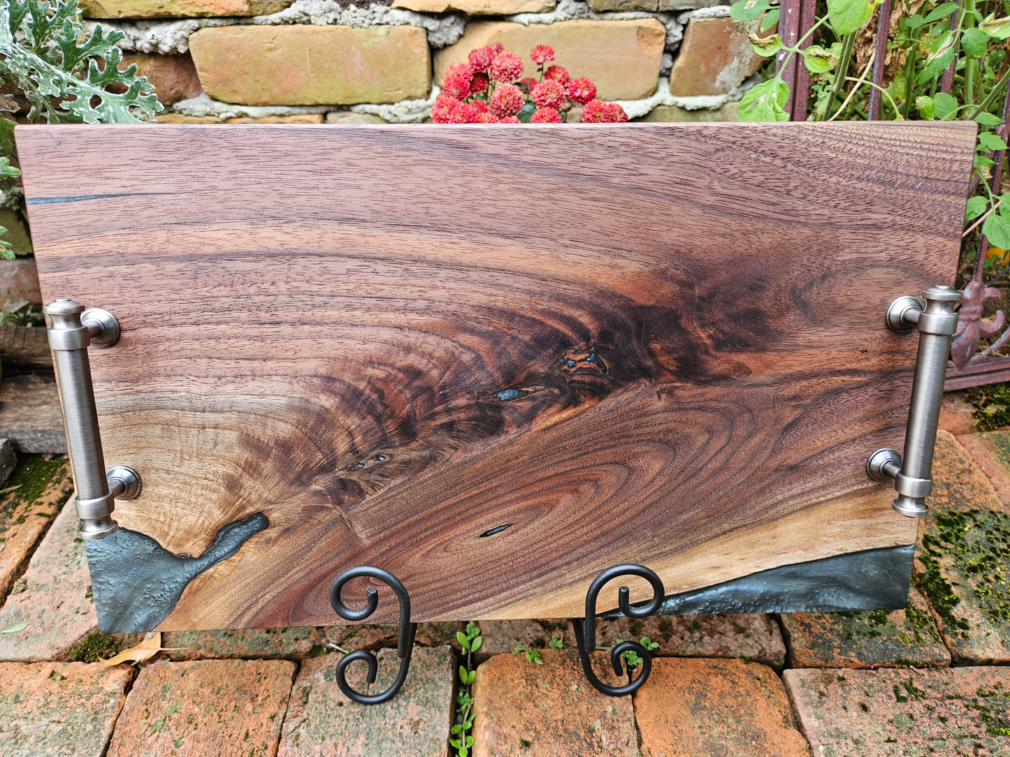 Walnut and epoxy serving tray