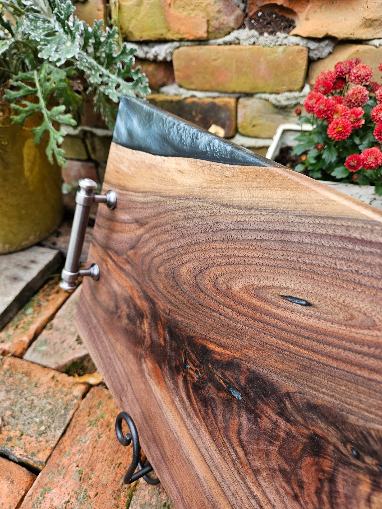 Walnut and epoxy serving tray