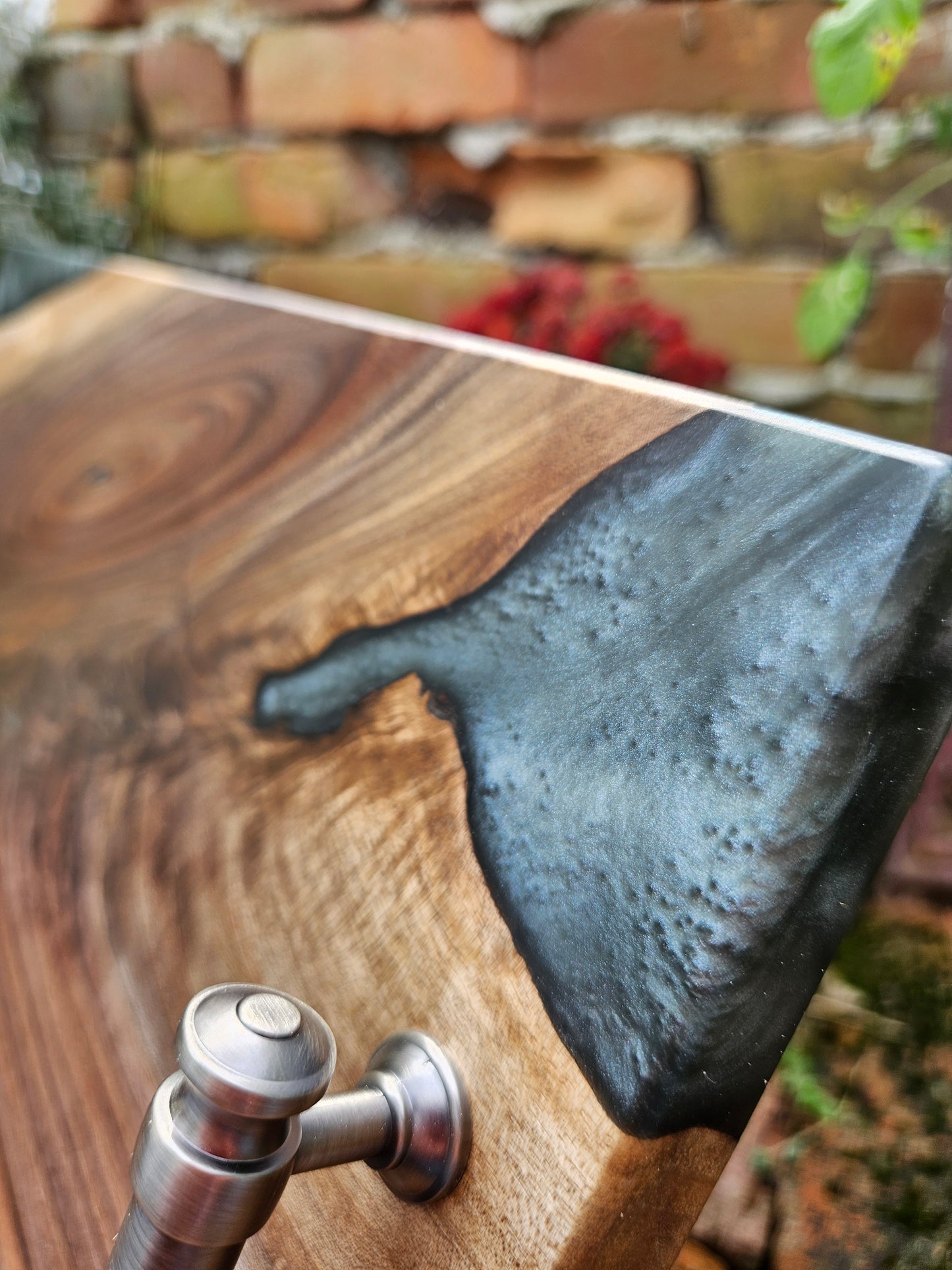 Walnut and epoxy serving tray