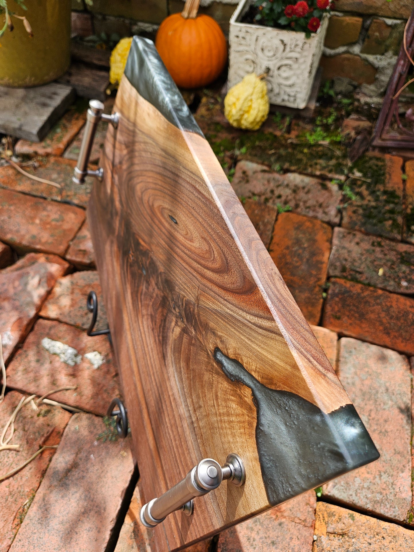 Walnut and epoxy serving tray